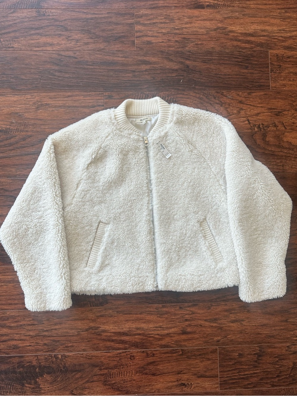 Madewell Off-White Sherpa Zip Jacket
